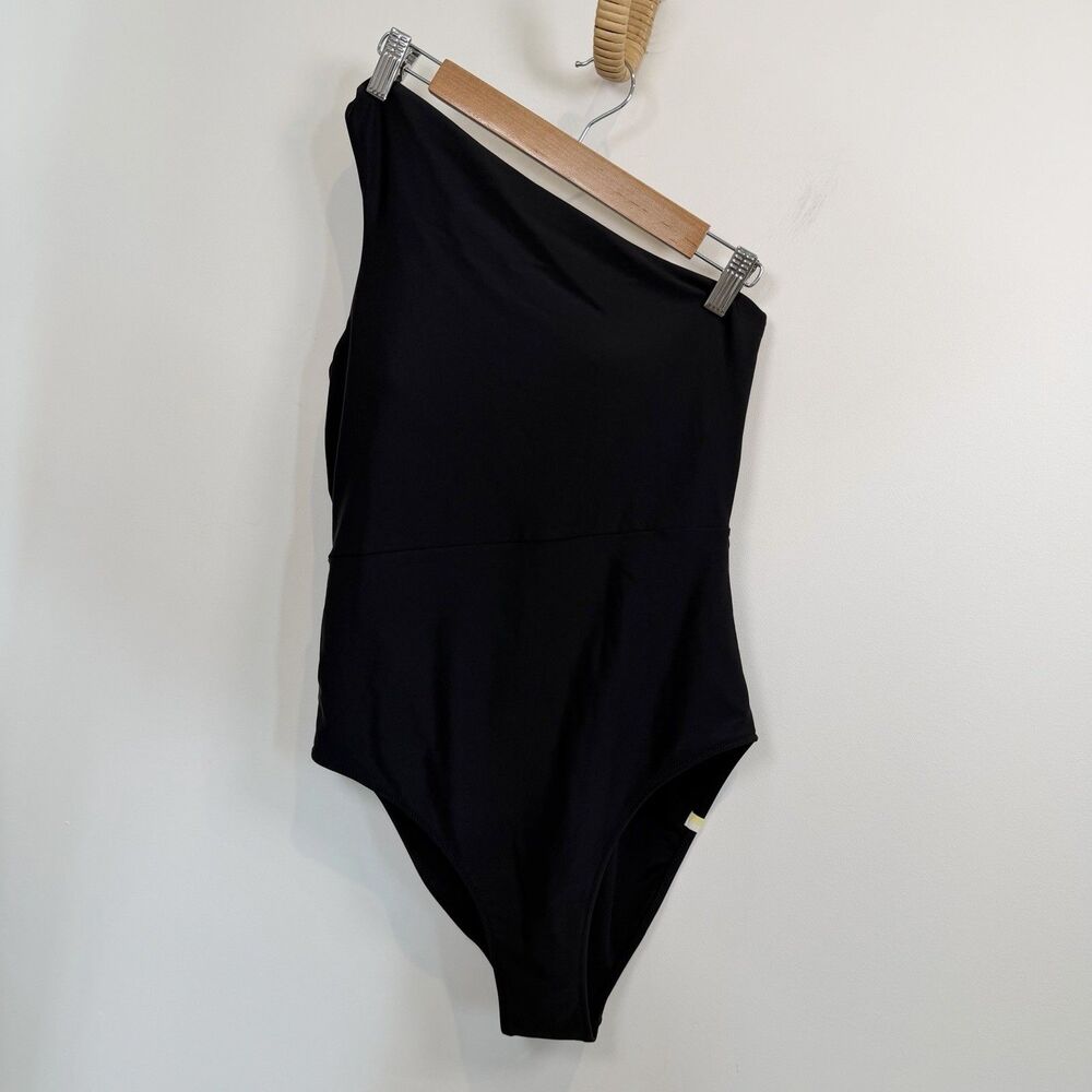 Summersalt Swimsuit Women Size 8 Black The Sidestroke One Shoulder One Piece